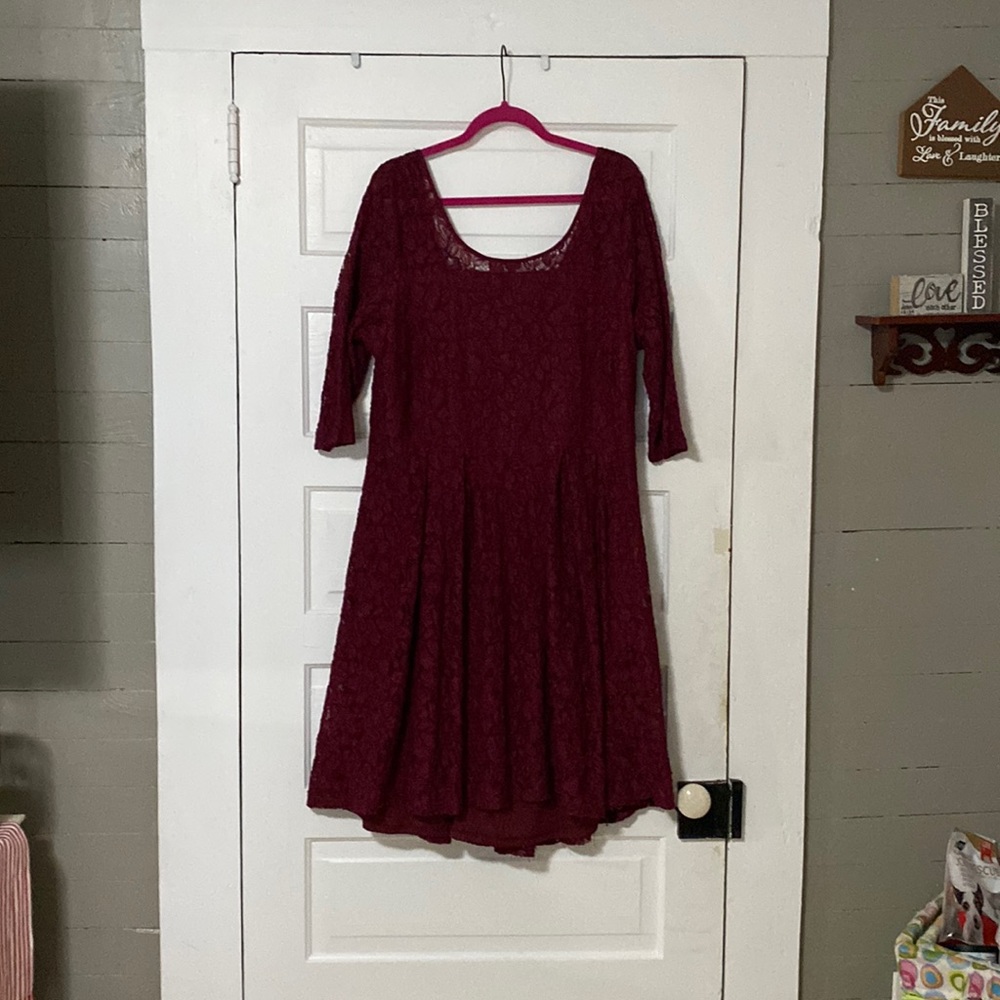 Burgundy Maurice’s lace dress